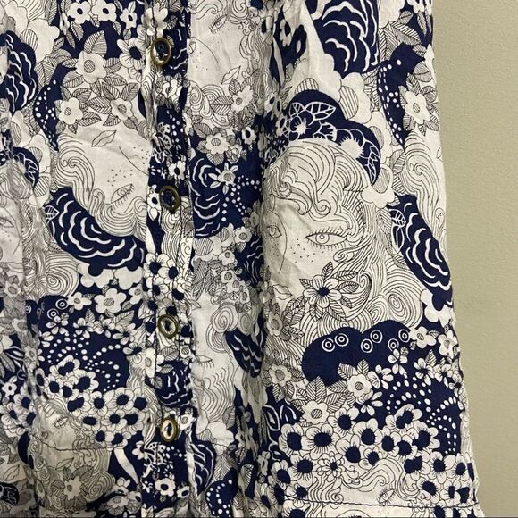 đť…şanthropologie Sz 2 Maeve Face Print Tesni Tank - Picture 4 of 8